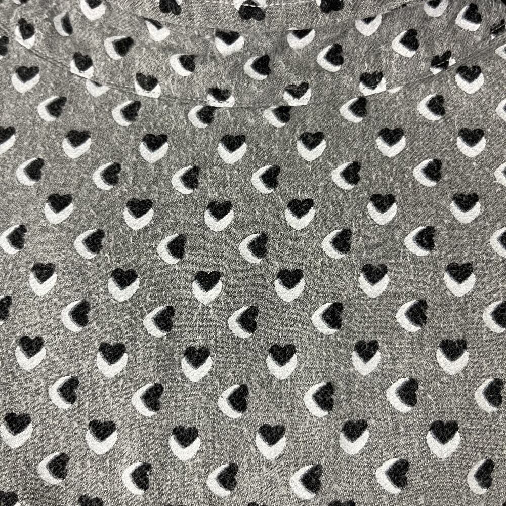 Grayson The Hero Top Womens 3 Medium Gray Heart Print Lyocell Button Up Soft - Picture 12 of 15